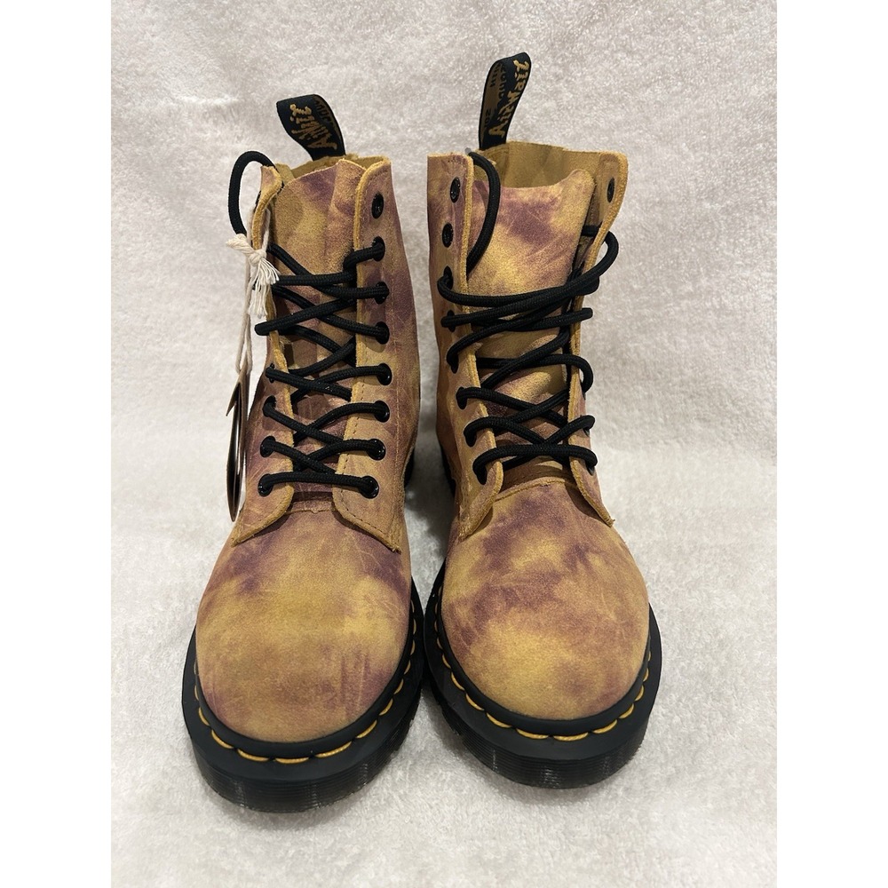 Dr‎ Martens Womens 1460 Pascal Tie Dye Leather Lace Up Boots Size 7 NEW Camo Tan - Picture 4 of 14